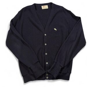 Steeplechase Navy Blue Knit Horse Logo Cardigan Sweater
